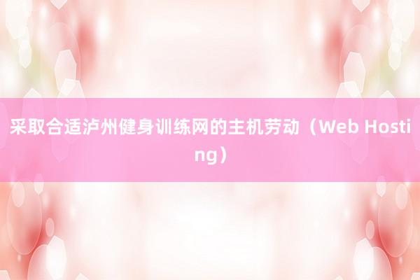 采取合适泸州健身训练网的主机劳动（Web Hosting）