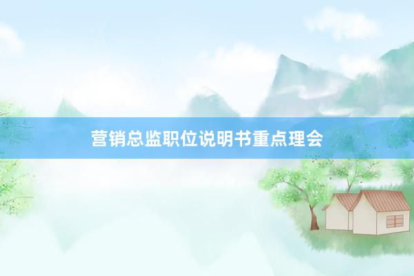营销总监职位说明书重点理会
